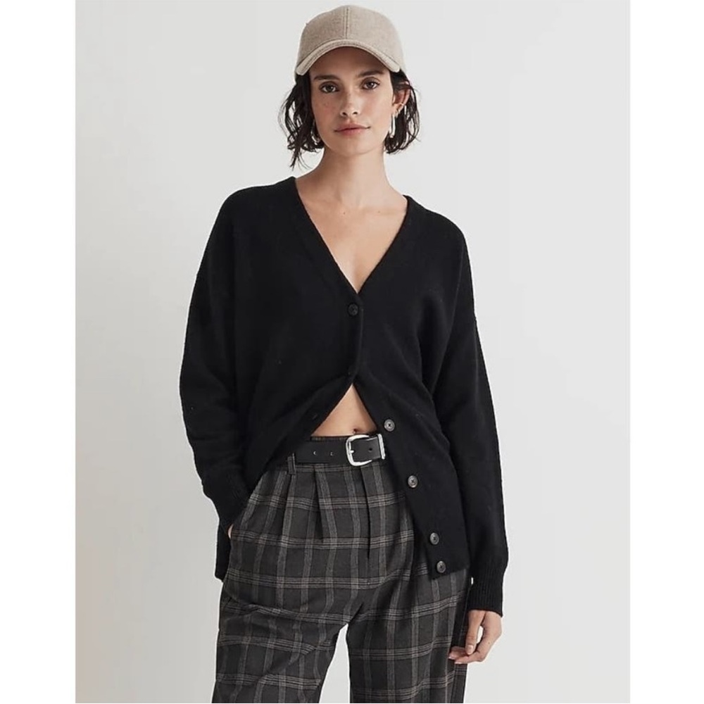 NEW‎ WITH TAGS Madewell Black V-Neck Relaxed Cardigan in Size XXS NM610